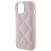 Guess GUHCP15SPSQSQSP iPhone 15 / 14 / 13 6.1 różowy/pink hardcase Quilted Metal Logo